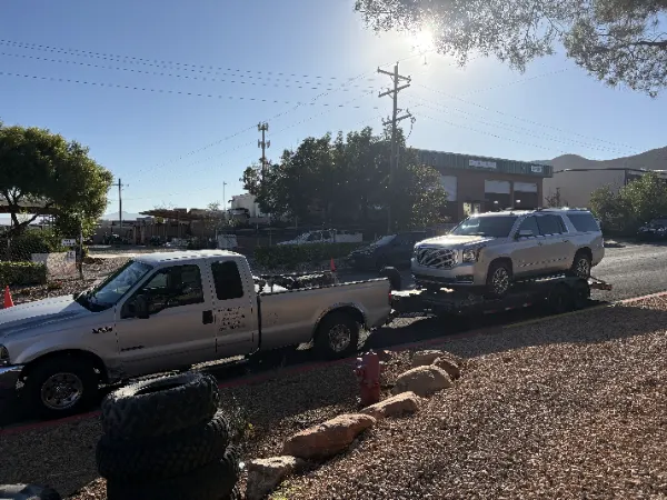 MYS Transportation trailer hauling an SUV